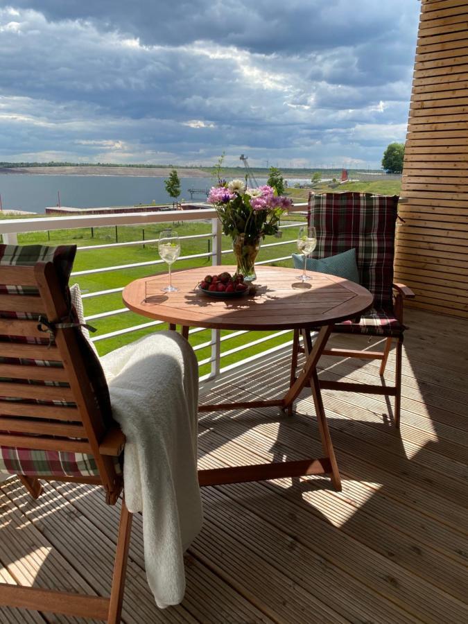 Modernes Apartment Am Hafen Mit Seeblick Grossräschen Eksteriør bilde